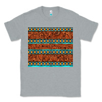 Heather Grey tooled leather and aztec Classic Tee - TumblerDesignByShophia