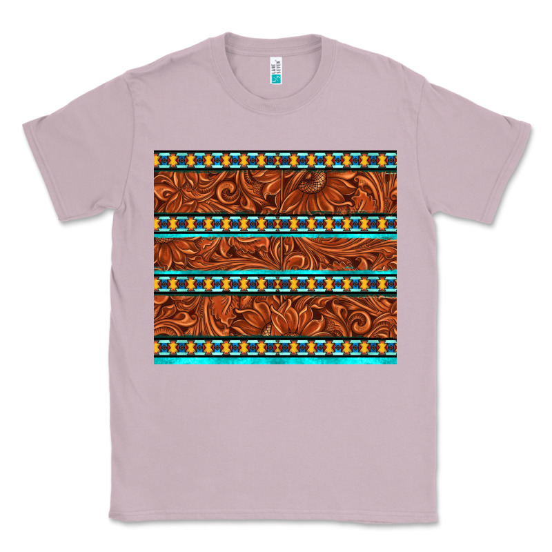 Tooled Leather And Aztec Classic Tee by TumblerDesignByShophia | Teevron