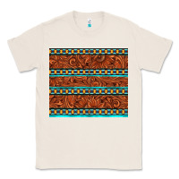 Natural tooled leather and aztec Classic Tee - TumblerDesignByShophia