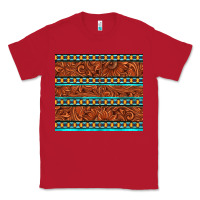 Red tooled leather and aztec Classic Tee - TumblerDesignByShophia