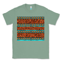 Sage tooled leather and aztec Classic Tee - TumblerDesignByShophia