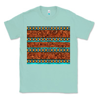 Seafoam tooled leather and aztec Classic Tee - TumblerDesignByShophia