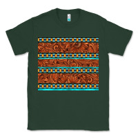 Sports Green tooled leather and aztec Classic Tee - TumblerDesignByShophia