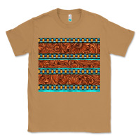 Toasted Coconut tooled leather and aztec Classic Tee - TumblerDesignByShophia