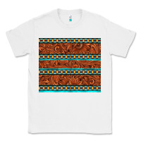 White tooled leather and aztec Classic Tee - TumblerDesignByShophia