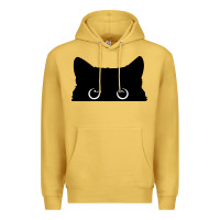 Antique Gold Peeking Cat Premium Hoodie - maiPhamDesign