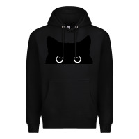 Black Peeking Cat Premium Hoodie - maiPhamDesign