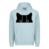 Blue Mist Peeking Cat Premium Hoodie - maiPhamDesign