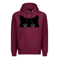 Burgundy Peeking Cat Premium Hoodie - maiPhamDesign