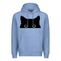 Colony Blue Peeking Cat Premium Hoodie - maiPhamDesign