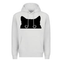 Dove Grey Peeking Cat Premium Hoodie - maiPhamDesign
