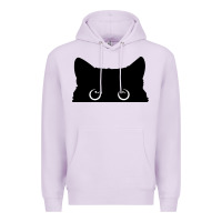 Lilac Peeking Cat Premium Hoodie - maiPhamDesign