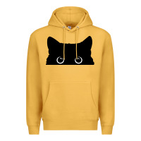 Mustard Peeking Cat Premium Hoodie - maiPhamDesign