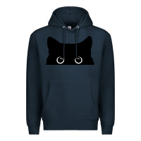 Navy Peeking Cat Premium Hoodie - maiPhamDesign