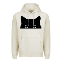 Oatmeal Heather Peeking Cat Premium Hoodie - maiPhamDesign