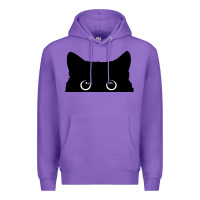 Purple Peeking Cat Premium Hoodie - maiPhamDesign