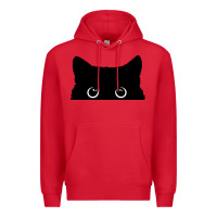 Red Peeking Cat Premium Hoodie - maiPhamDesign