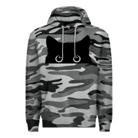 Slate Camo Peeking Cat Premium Hoodie - maiPhamDesign