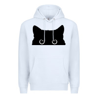 White Peeking Cat Premium Hoodie - maiPhamDesign