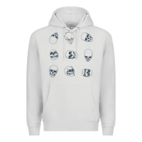Dove Grey Skulls Premium Hoodie - maiPhamDesign