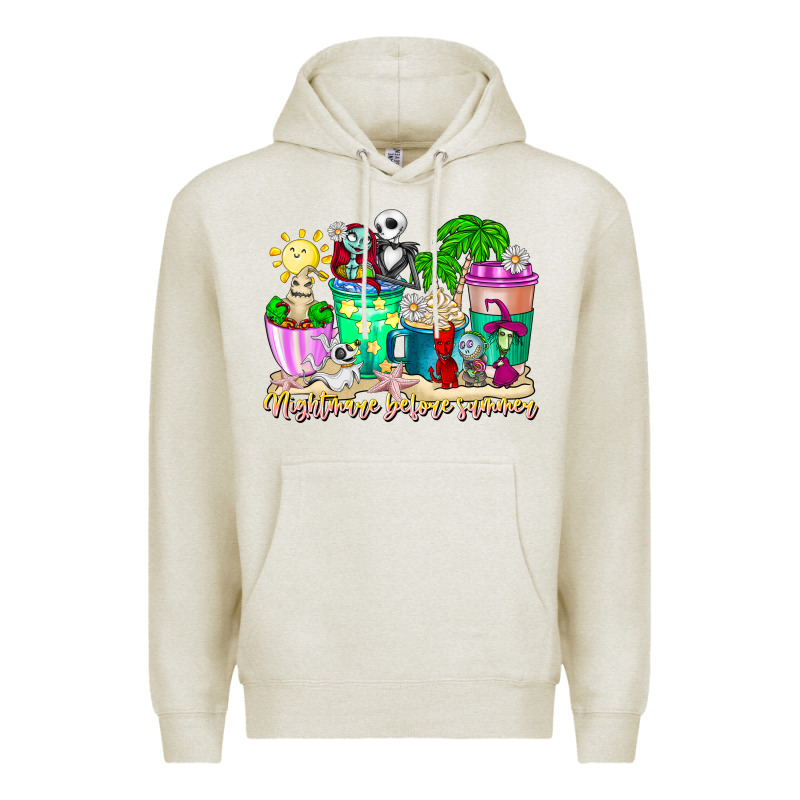Nightmare Before Summer Coffee Cups Premium Hoodie by CowhideDigitalArt | Teevron