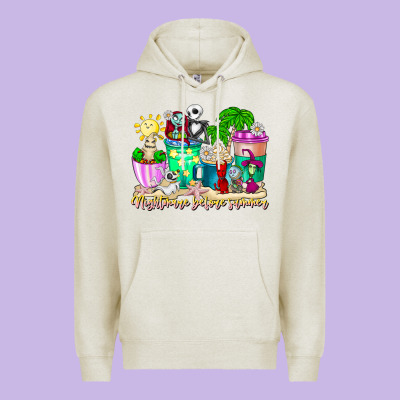 Nightmare Before Summer Coffee Cups Premium Hoodie Designed By Cowhidedigitalart