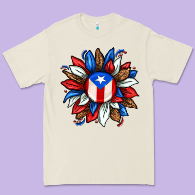 Puerto Rico Sunflower Premium Tee Designed By Texasbilliewilder