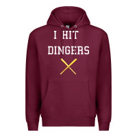Burgundy i hit dingers baseball Premium Hoodie - maiPhamDesign