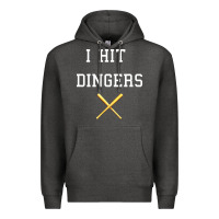 Charcoal Heather i hit dingers baseball Premium Hoodie - maiPhamDesign