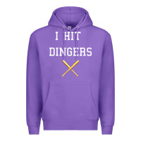 Purple i hit dingers baseball Premium Hoodie - maiPhamDesign