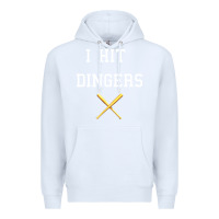 White i hit dingers baseball Premium Hoodie - maiPhamDesign