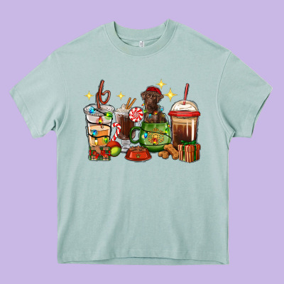 Christmas Coffee Cups With Labrador Heavy Core Tee Designed By Ranaportraitstore