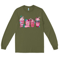 Army Green Breast Cancer Coffee Cups Long Sleeve Tee - FaDigitalArtStudio