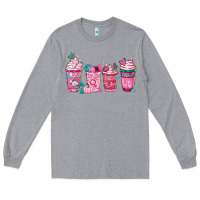 Heather Grey Breast Cancer Coffee Cups Long Sleeve Tee - FaDigitalArtStudio