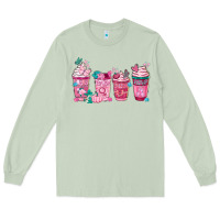 Matcha Breast Cancer Coffee Cups Long Sleeve Tee - FaDigitalArtStudio