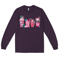 Plum Breast Cancer Coffee Cups Long Sleeve Tee - FaDigitalArtStudio