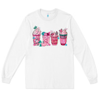 White Breast Cancer Coffee Cups Long Sleeve Tee - FaDigitalArtStudio