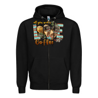 Black all you need is love coffee Zipper Hoodie - BarkalooDesign