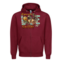 Burgundy all you need is love coffee Zipper Hoodie - BarkalooDesign