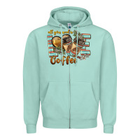 Seafoam all you need is love coffee Zipper Hoodie - BarkalooDesign