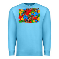 Ocean Blue autism heart background Premium Sweatshirt - AdoDesignShop