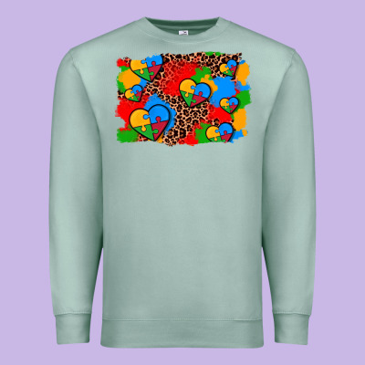 Autism Heart Background Premium Sweatshirt Designed By Adodesignshop
