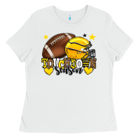 Touchdown Season American Football Yellow Team Ladies Tee | Teevron