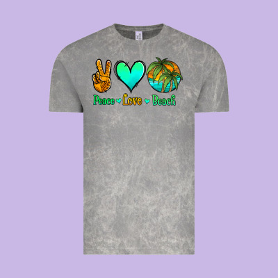 Peace Love Beach Vintage Tee Designed By Jasminsmagicworld