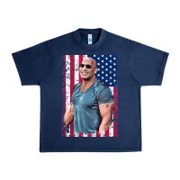 Navy Dwayne The Rock Johnson Men Gift Urban Heavy Tee - maiPhamDesign