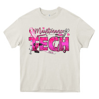 Cream Breast Cancer Maintenance Tech Heavy Core Tee - texasbilliewilder