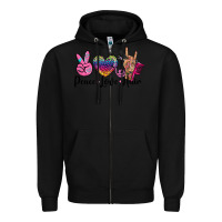 Black peace love hair Zipper Hoodie - BarkalooDesign