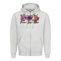 Peace Love Hair Zipper Hoodie | Teevron