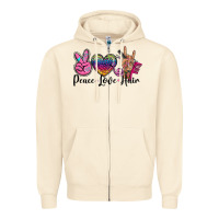Sandshell peace love hair Zipper Hoodie - BarkalooDesign