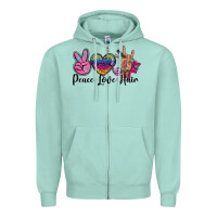 Seafoam peace love hair Zipper Hoodie - BarkalooDesign